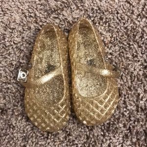 Old Navy Gold Glitter Jellies